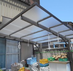 愛知県あま市　Ｏ様邸　サイクルポート　ポリカ波板張替工事